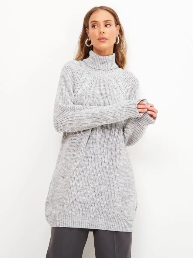 Женский вязаный свитер оверсайз, платье